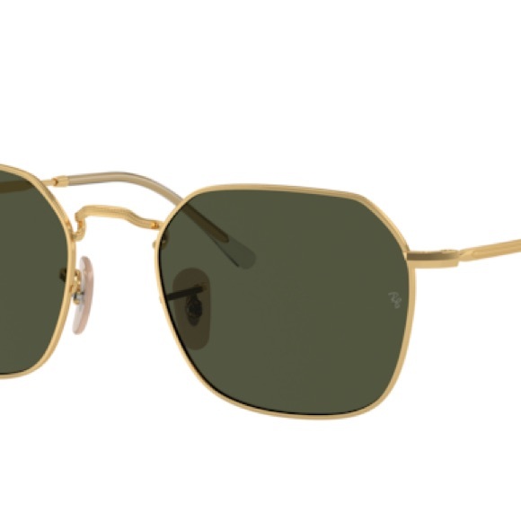 Ray-Ban Men’s JIM Sunglasses in Arista Gold Frames and Green Lenses - Picture 5 of 7